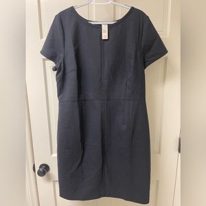 TALBOTS  Short Sleeve Navy Dot Sheath Dress  Size 16  NWT